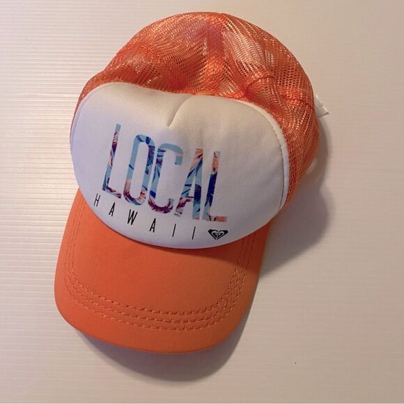 ROXY Local Hawaii Trucker baseball Hat cap coral mesh orange - Picture 1 of 8